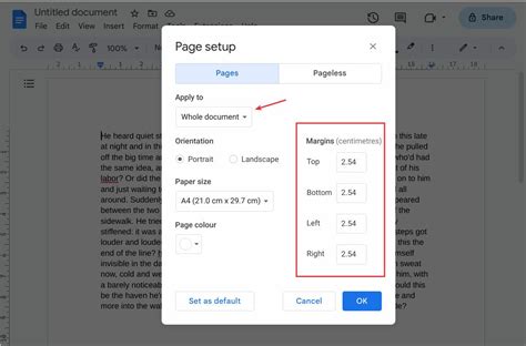 Change margins .